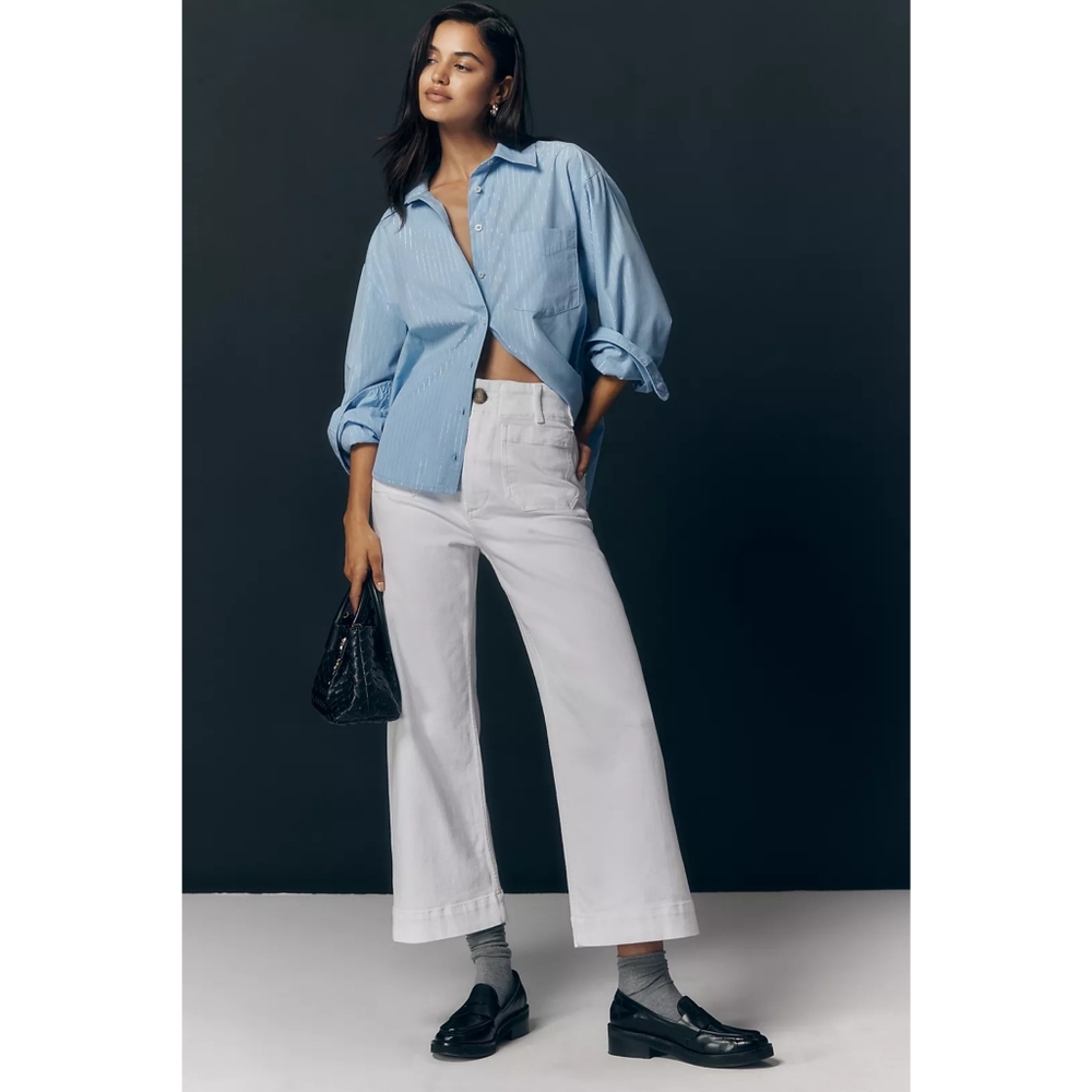 Anthropologie The Colette Crop Wide-Leg Jeans by Maeve Size 33 - Picture 5 of 11